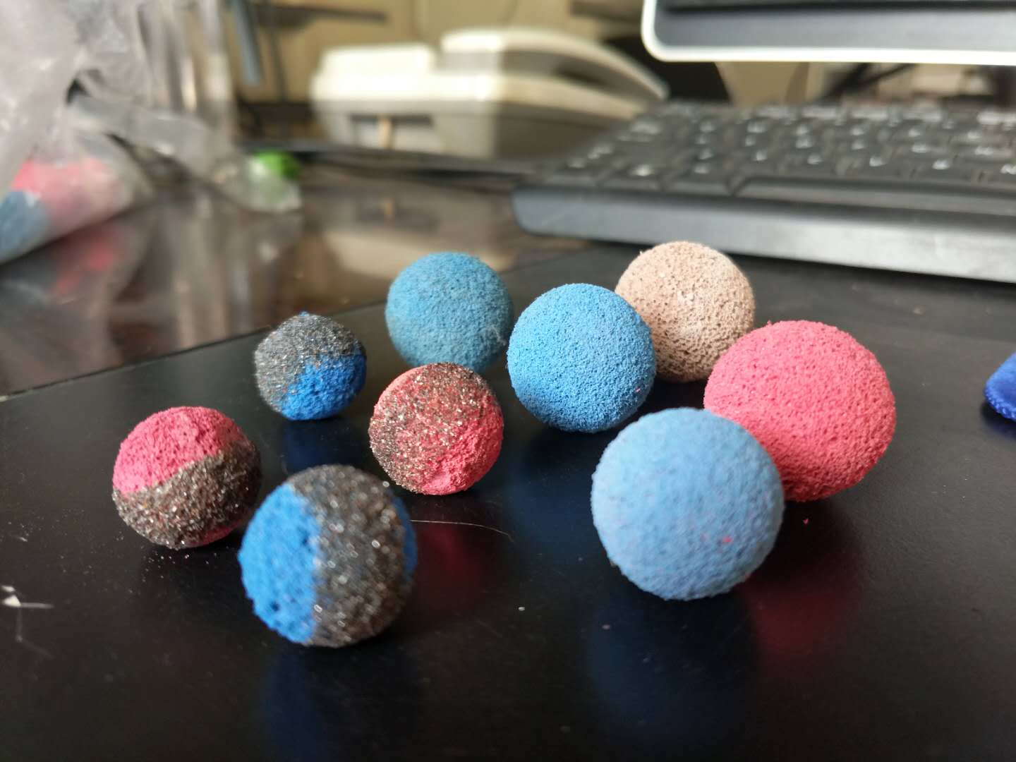 海綿膠球，金剛砂膠球